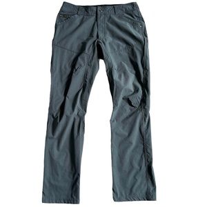 Kuhl Mens Silencr Pants 34x32 Gray Outdoor Ripstop Gusset Snap Stretch Polyester